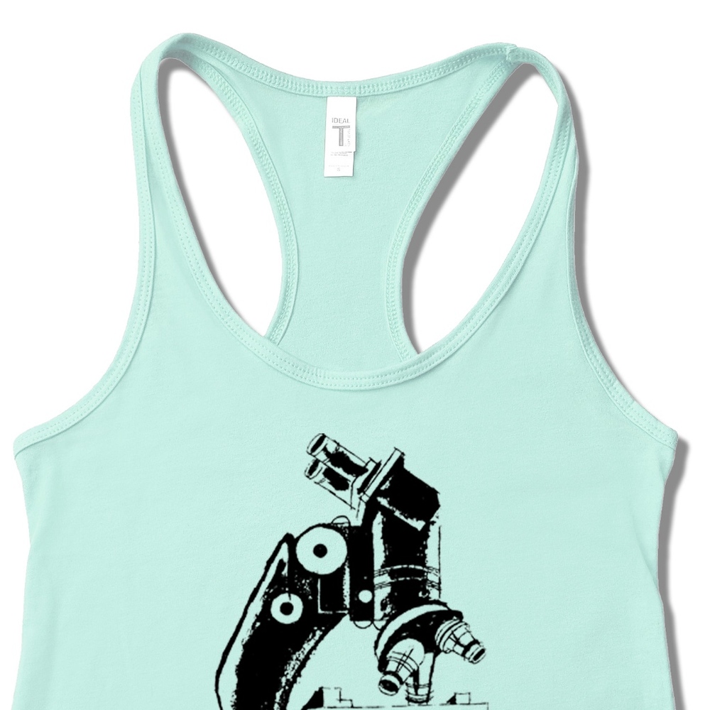💕Vintage Scientific Microscope Racerback Tank Top - Picture 3 of 8